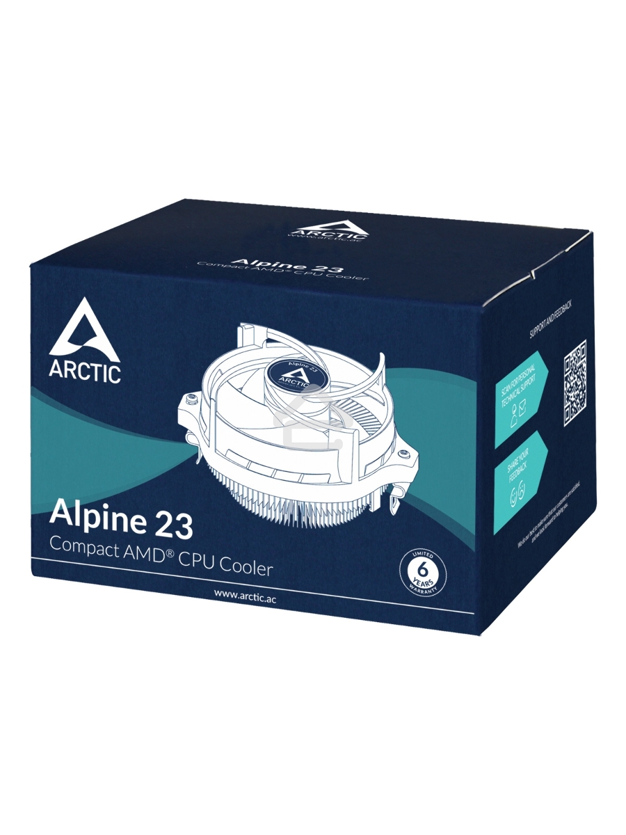 Кулер для процессора Arctic Alpine 23 серебристый, 90 мм, алюминий, 2000 об/мин, 22.5 дБ, 4 pin, 65 Вт, 65 мм