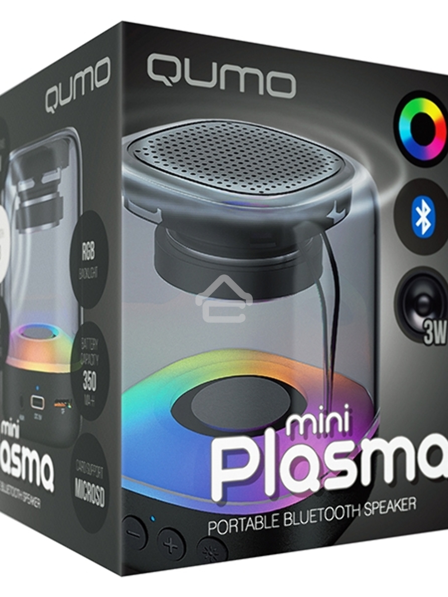 Акустическая система QUMO Plasma mini ВТ 0081 3 ВТ  объемное звучание  RGB