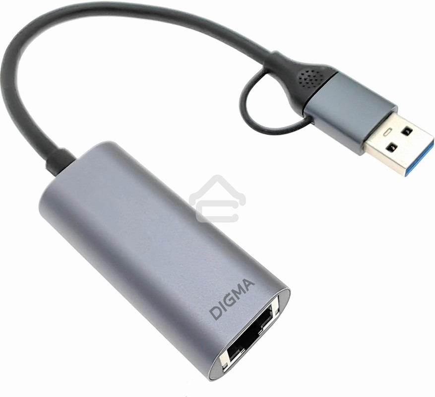 Сетевой адаптер Gigabit Ethernet Digma DLA-GEUC01 USB 3.0