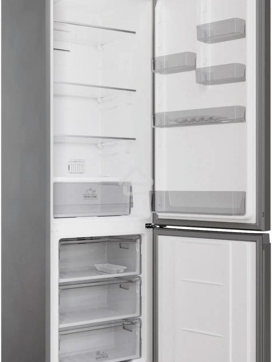 Холодильник Hotpoint HT 5200 S серебристый двухкамерный 247/78л морозилка снизу, No Frost