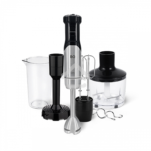 Блендер BQ HB421PS Steel-Black. Мощность 1400Вт, Режим Турбо 4 в1: Насадка для пюре + блендер+ миксер + измельчитель