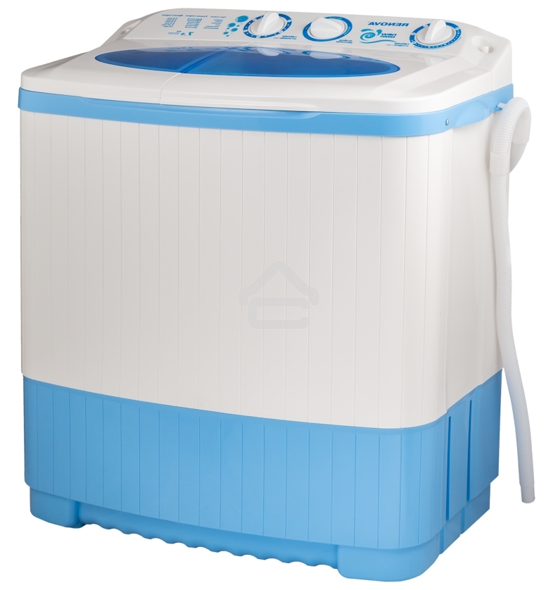 Стиральная машина Renova WS-70P/РЕТ белый/голубой, загрузка вертикальная 5.5 кг, 1350 об/мин, класс: D