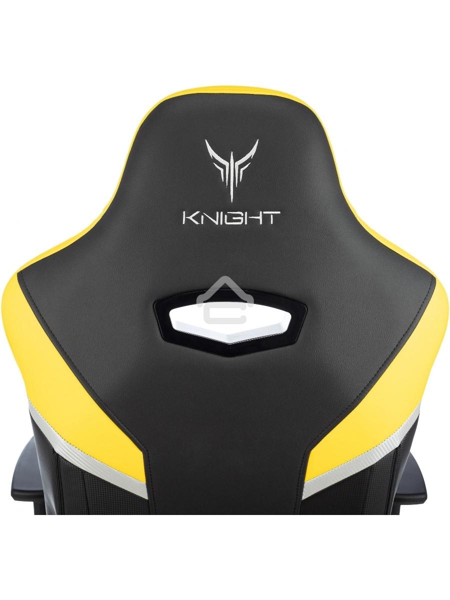 Кресло игровое Knight Thunder 5X черный/желтый эко.кожа крестов. металл