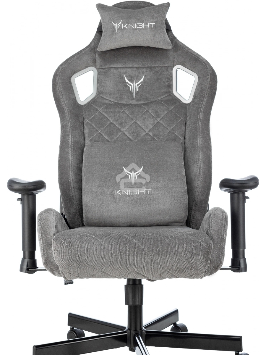 Кресло игровое Knight Outrider серый Light-19 крестов. металл