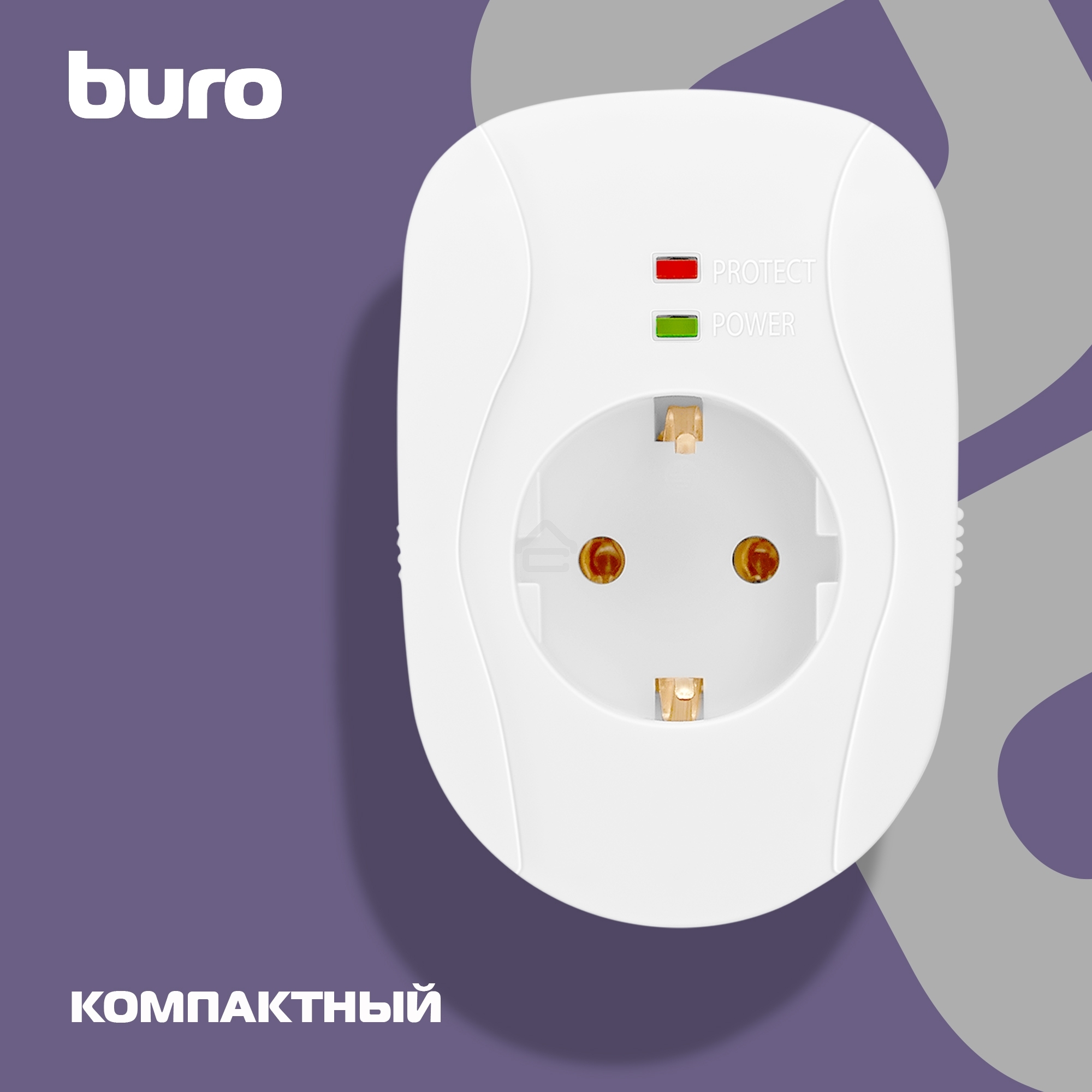 Сетевой фильтр Buro 100SH-W (1 розетка) белый, коробка