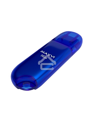 Флеш диск Maxvi P1 16GB USB 2.0 blue, монолит с колпачком, ABS пластик