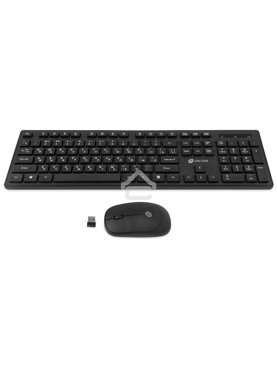 Клавиатура + мышь Оклик S255W клав:черный мышь:черный USB беспроводная Multimedia (1909361)
