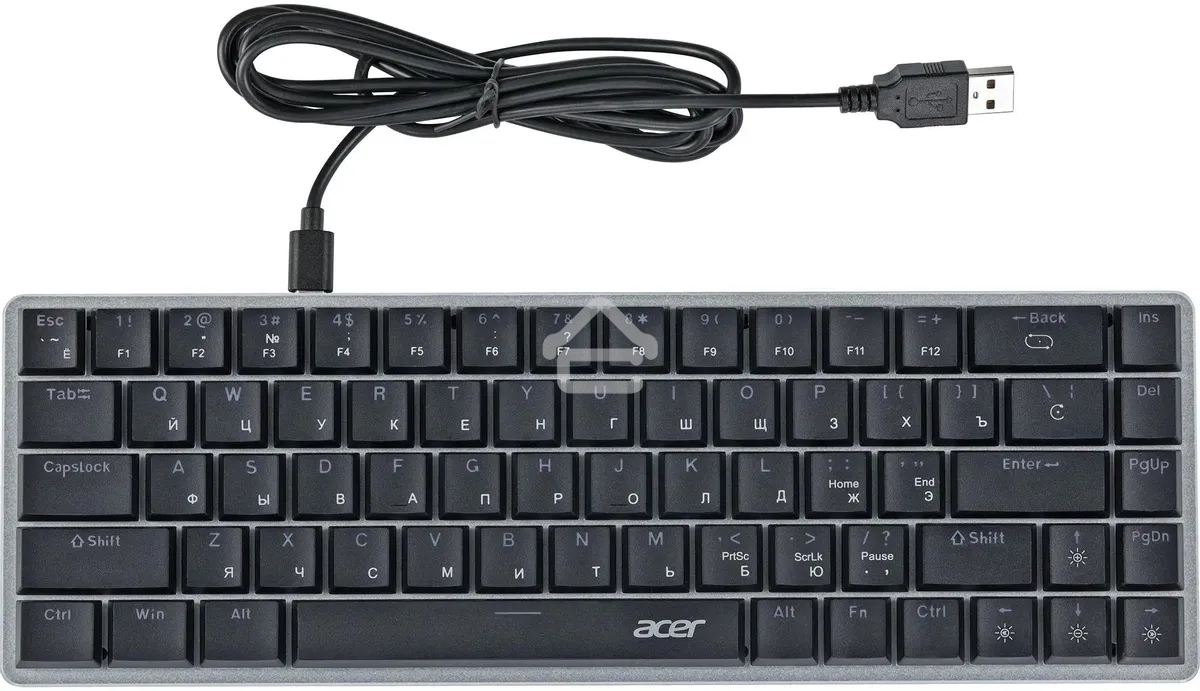 Клавиатура проводная Acer OKW302 (ZL.KBDCC.01C), USB, серебристый