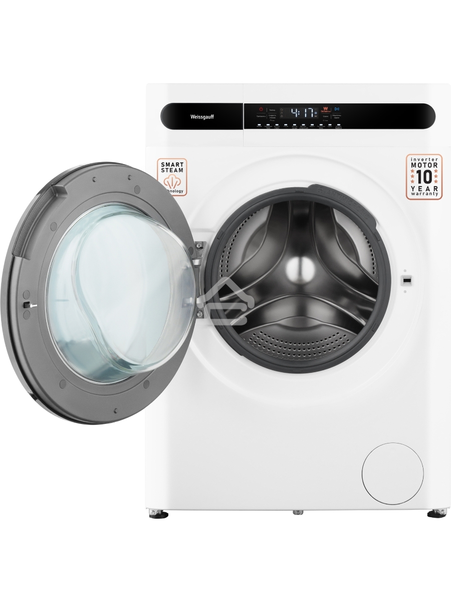 Стирально-сушильная машина Weissgauff WMD 45148 Inverter Steam Белый, загрузка фронтальная 8 кг, 1400 об/мин., класс: А+++