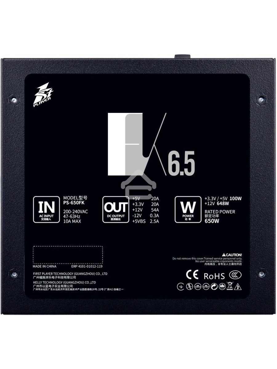 Блок питания 1STPLAYER FK PS-650FK, 650Вт, 120мм, черный