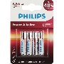 Элемент питания алкалиновый AAA/LR03 1.5В Power (блист. 4шт) Philips Б0062736