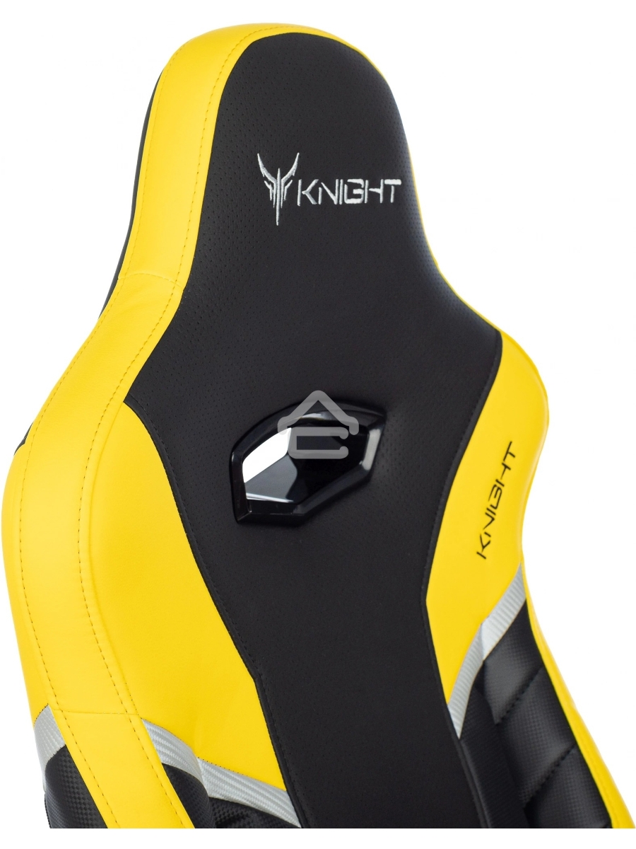 Кресло игровое Knight Thunder 5X черный/желтый эко.кожа крестов. металл