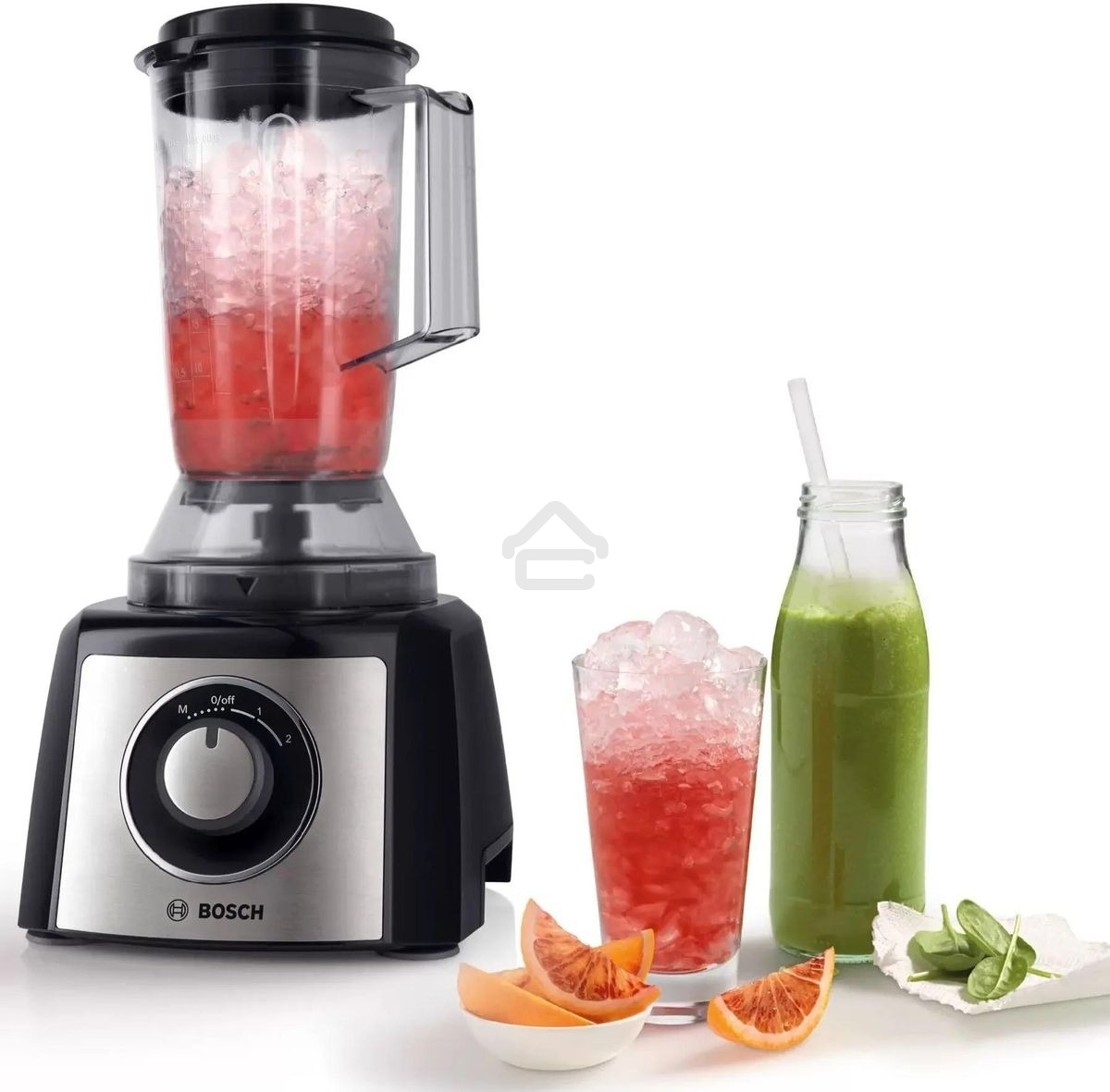Кухонный комбайн Bosch MCM3501M 800 Вт, Скорости: 2, Блендер 1 л, Чаша 2.3 л, Цвет черны/серебристый