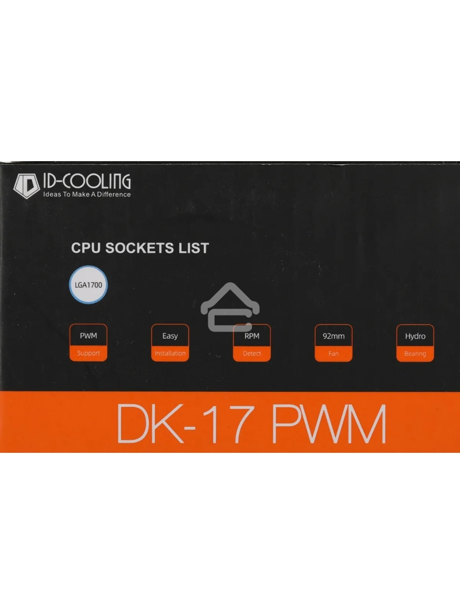Кулер ID-COOLING DK-17 PWM серебристый/черный 92мм алюминий 2200rpm 26db 4-pin 65W 42мм