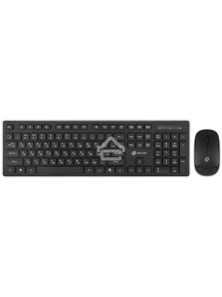 Клавиатура + мышь Оклик S255W клав:черный мышь:черный USB беспроводная Multimedia (1909361)