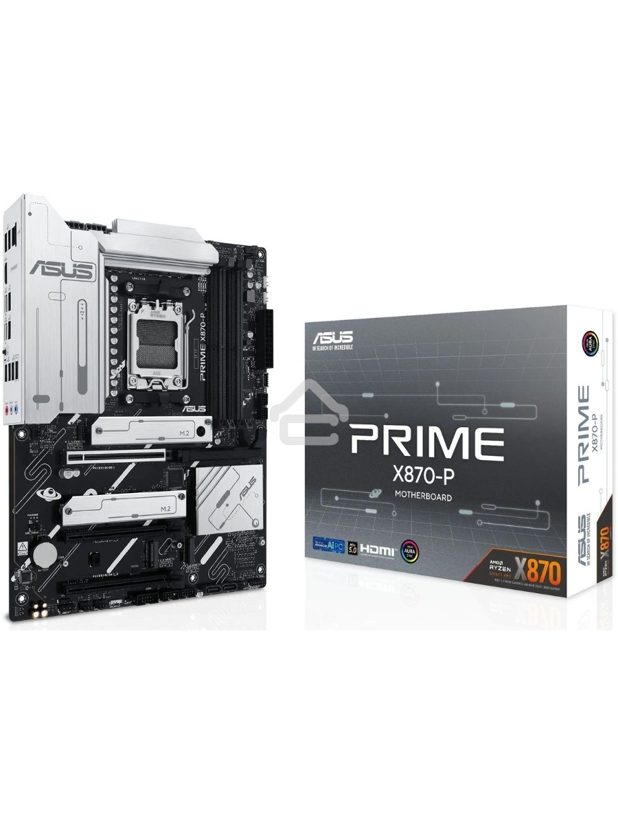 Материнская плата ASUS PRIME X870-P, AM5, AMD X870, 4xDDR5, 2xSATA, 4xM.2, 1xPCIe 5.0 x16, 2xPCIe 4.0 x1, 1xHDMI, 2xUSB-C, 1x 2.5Gb LAN, 4xUSB-A 3.2 Gen 1, 1xUSB-A 3.2 Gen 2, 4xUSB-A 2.0, 3x3.5 мм, 7.1, ATX