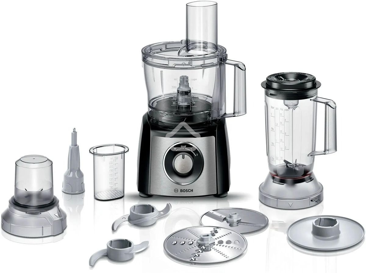 Кухонный комбайн Bosch MCM3501M 800 Вт, Скорости: 2, Блендер 1 л, Чаша 2.3 л, Цвет черны/серебристый