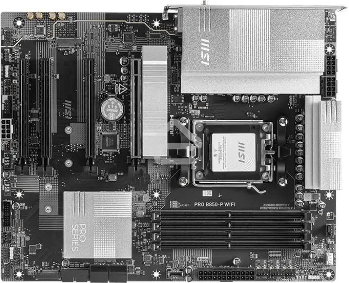 Материнская плата MSI PRO B850-P WIFI, AM5, AMD B850, 4xDDR5, 4xSATA, 3xM.2, 1xPCIe 5.0 x16, 1xPCIe 4.0 x4, 2xPCIe 3.0 x1, 1xHDMI, 1x5Gb LAN, Wi-Fi 7, 4xUSB 2.0, 1xUSB 3.2 Gen 1, 1xUSB 3.2 Gen 2, 2xUSB-C 3.2 Gen 2, 2x3.5 мм, 7.1, ATX