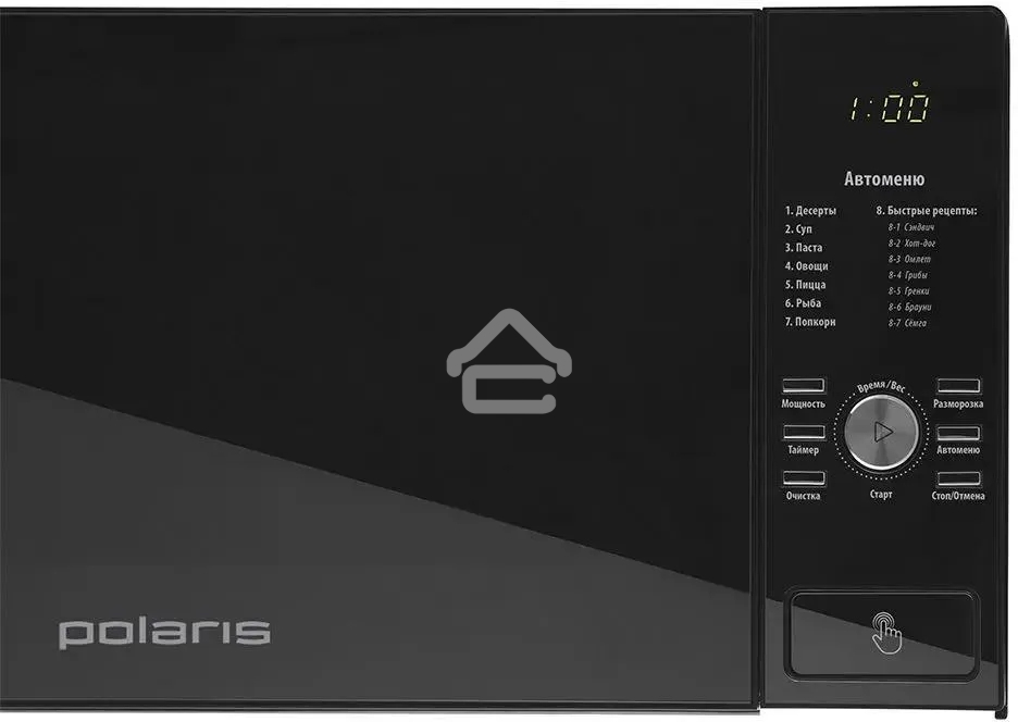 Микроволновая печь Polaris PMO 2303D RUS черный, 23 л, 900 Вт, переключатели- поворотный механизм/кнопки