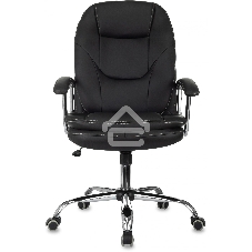 Кресло руководителя Бюрократ CH-868SL черный, эко.кожа, крестов. металл хром