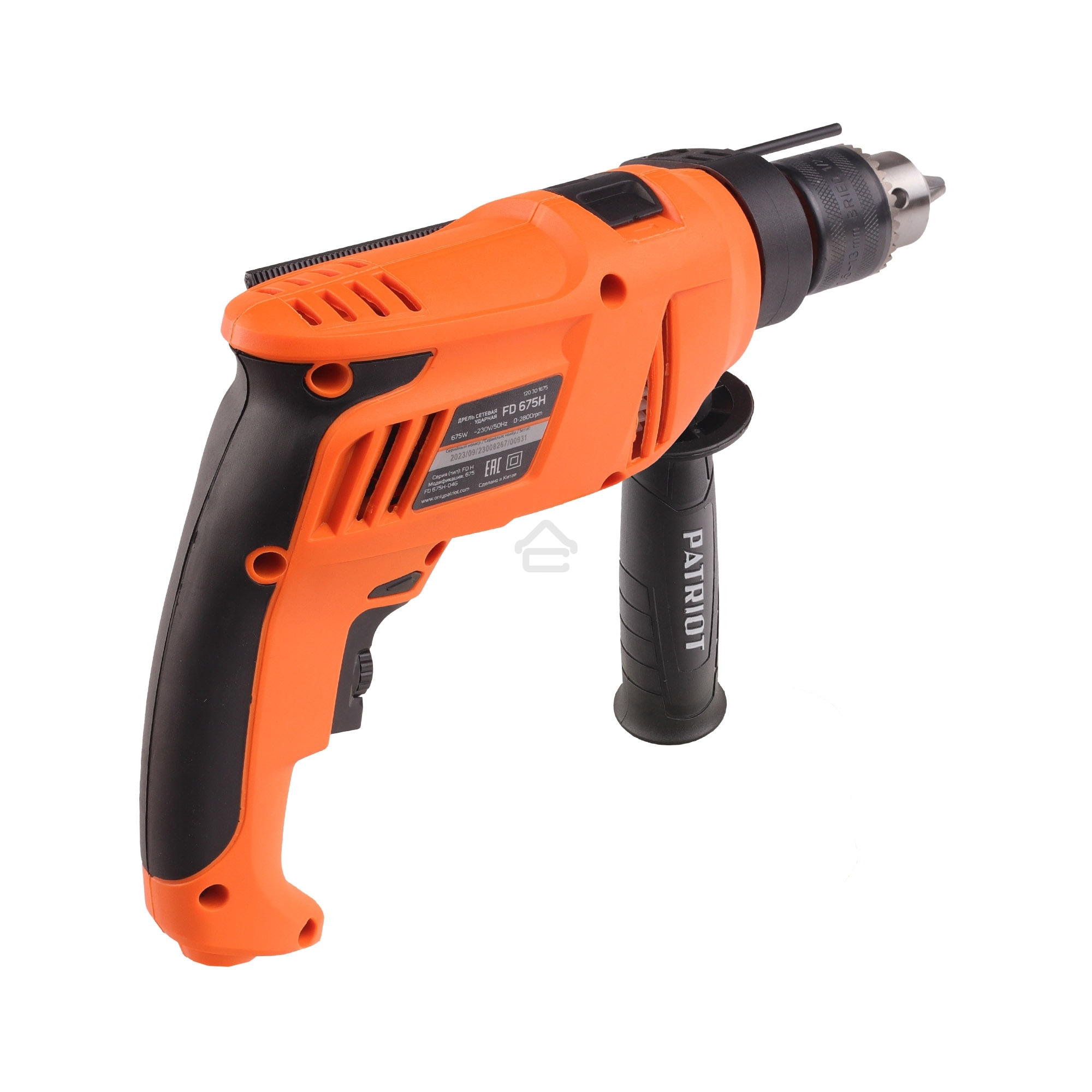 Дрель электрическая ударная PATRIOT FD 675H, 675Вт, 2800об/мин, 44800уд/мин, макс. диаметр сверления 13мм
