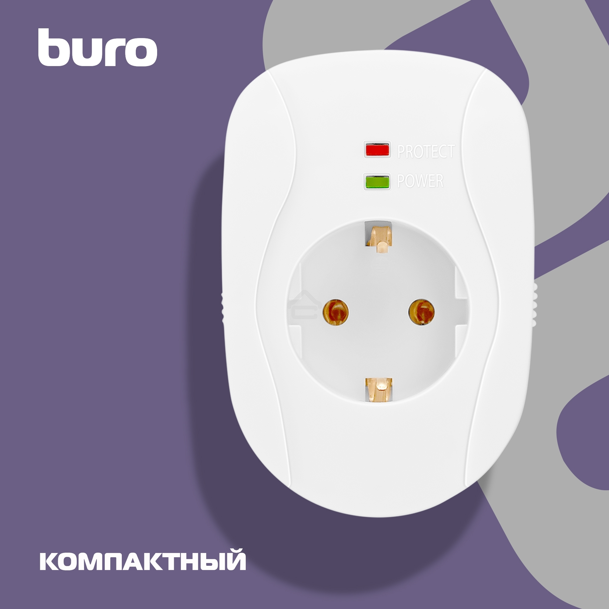 Сетевой фильтр Buro 100SH-Plus-W (1 розетка) белый, коробка