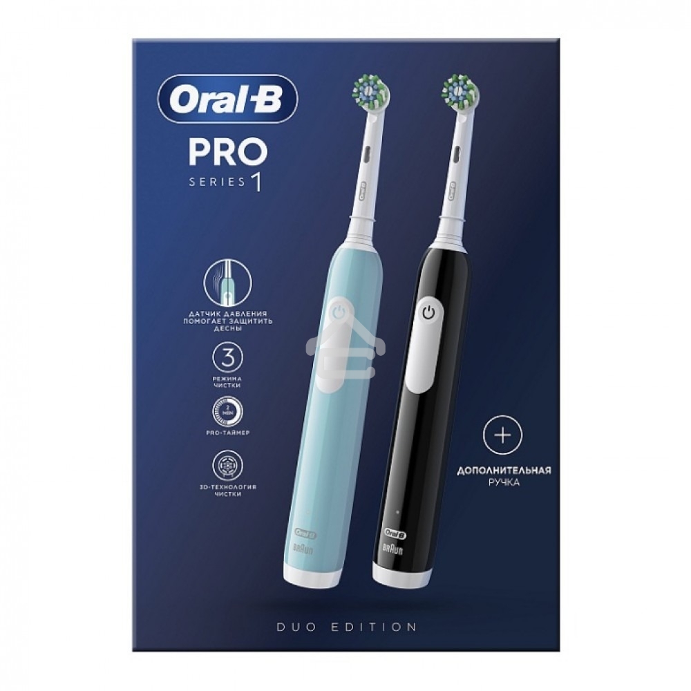 Набор электрических зубных щеток Oral-B Pro Series 1 бирюзовый/черный