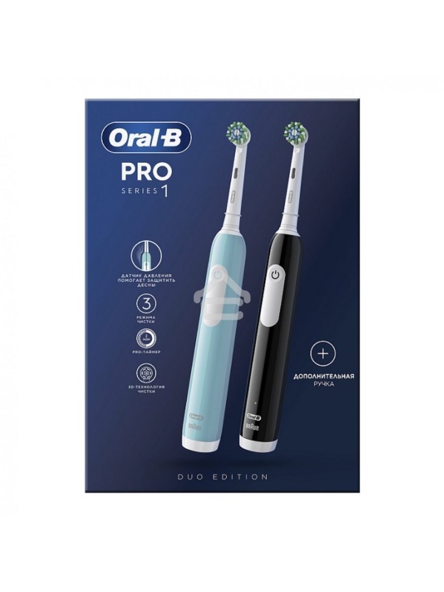 Набор электрических зубных щеток Oral-B Pro Series 1 бирюзовый/черный