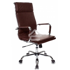 Кресло руководителя Бюрократ CH-993/brown коричневый, искусственная кожа, крестовина хромированная
