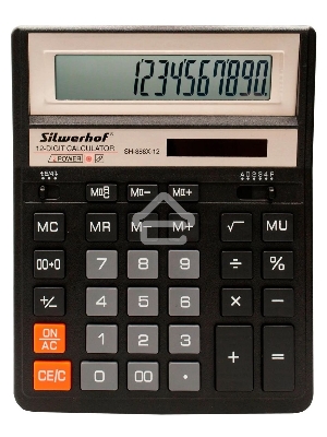 Калькулятор настольный Silwerhof SH-888X-12 черный 12-разр.