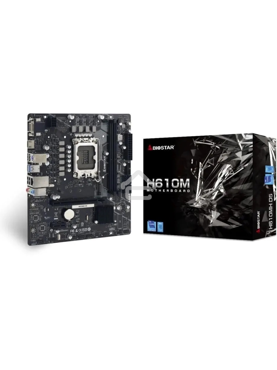 Материнская плата Biostar H610MH D5, LGA 1700, Intel H610, 2xDDR5, 4xSATA, 1xM.2 PCIe 3.0 x4, 1xPCIe 4.0 x16, 1xPCIe x1, 1xHDMI, 1xVGA, 1x 1Gb LAN, 4xUSB-A 2.0, 2xUSB 3.2 Gen 1, 3x3.5 мм, mATX