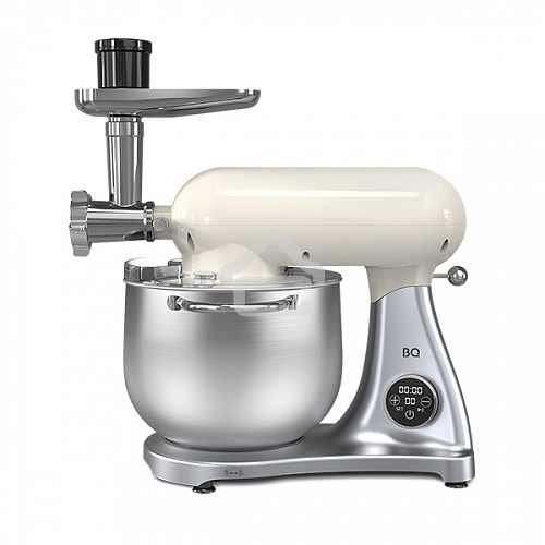 Планетарный миксер BQ MX851 Cream-Silver. Макс. мощность: 1800Вт / Параметри электропитания: 220-240 В, 50-60 Гц / Объем чаши: 8л / Вместимость загрузочного лотка: 2кг / Производительность: 2кг/мин / Скорость вращения шнека: до 210 об/мин / длина сетевого