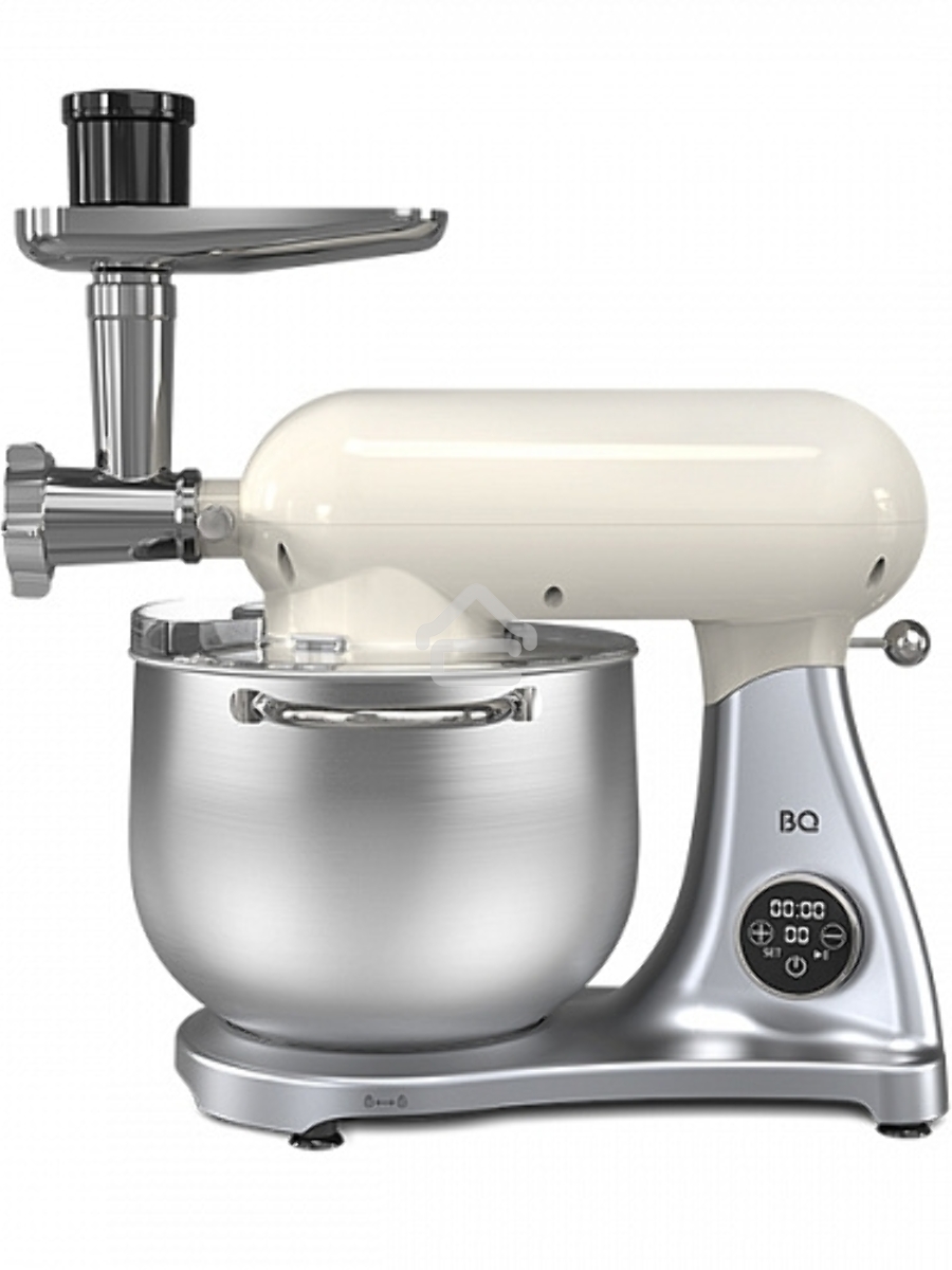 Планетарный миксер BQ MX851 Cream-Silver. Макс. мощность: 1800Вт / Параметри электропитания: 220-240 В, 50-60 Гц / Объем чаши: 8л / Вместимость загрузочного лотка: 2кг / Производительность: 2кг/мин / Скорость вращения шнека: до 210 об/мин / длина сетевого