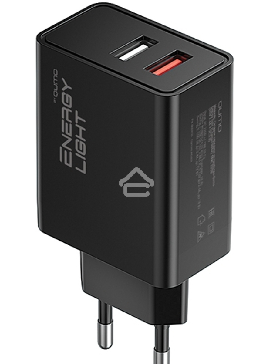 Сетевое зарядное устройство Qumo Energy light (Charger 0054) 18W, 2USB (USB 2.4A + QC3.0)