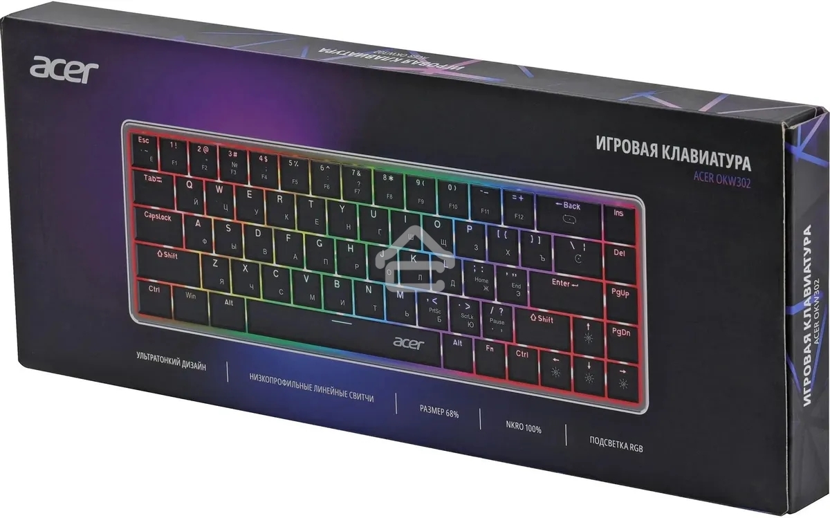 Клавиатура проводная Acer OKW302 (ZL.KBDCC.01C), USB, серебристый