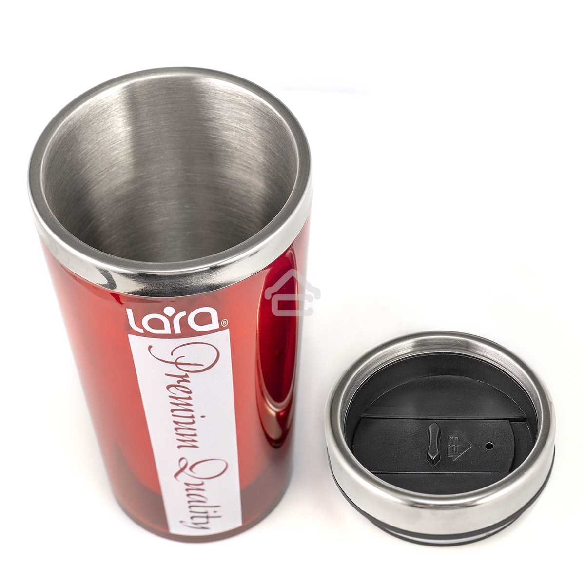 Термокружка LARA LR04-32 500 мл, высота 18 см, диаметр 8 см, стальная внутренняя поверхность