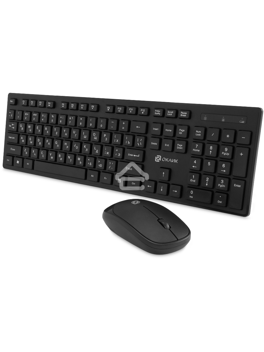 Клавиатура + мышь Оклик S255W клав:черный мышь:черный USB беспроводная Multimedia (1909361)