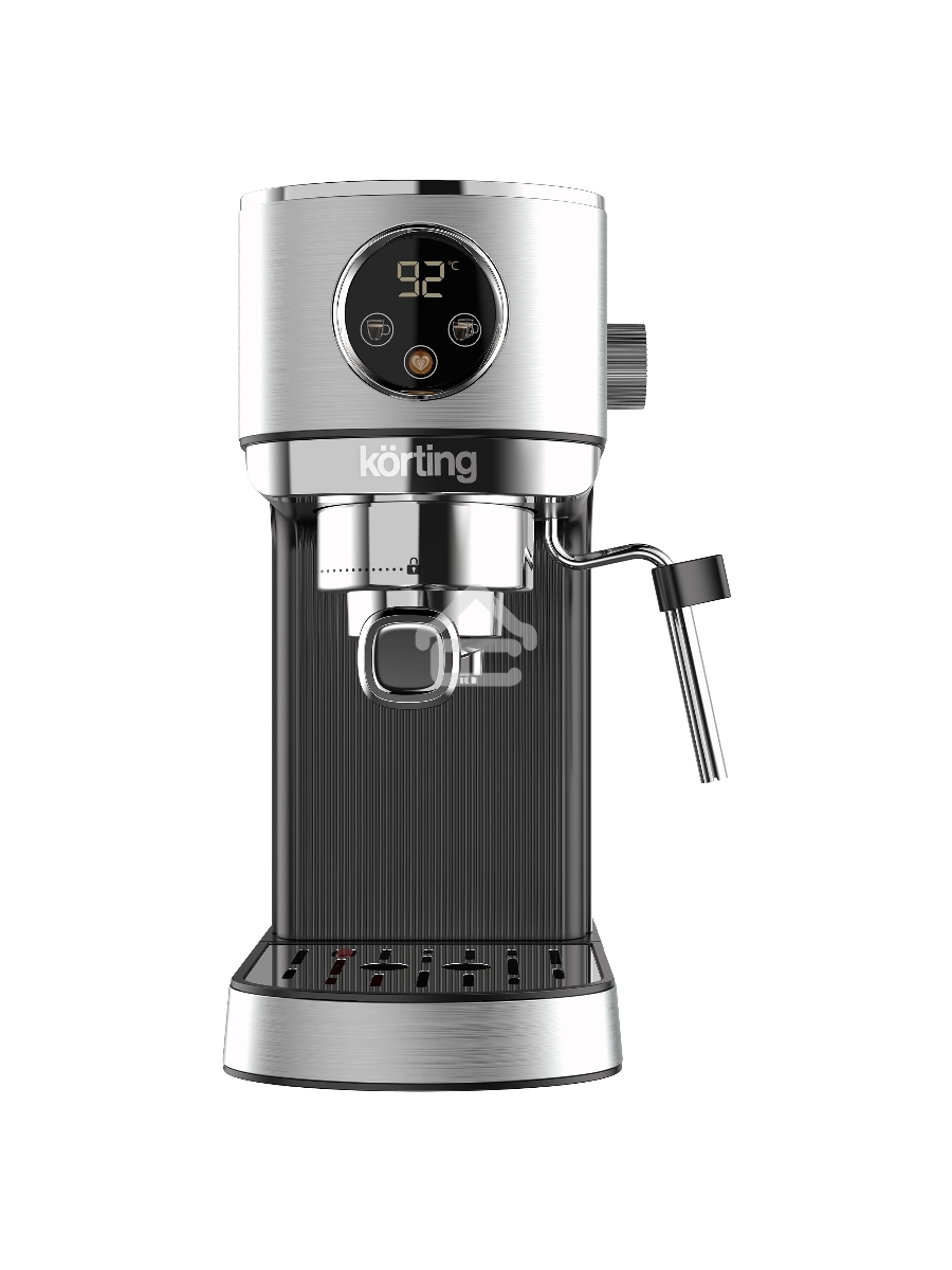 Кофеварка рожковая Korting KCM 1001 EX нержавеющая сталь, молотый, 1.2 л, 1350 Вт, 20 бар