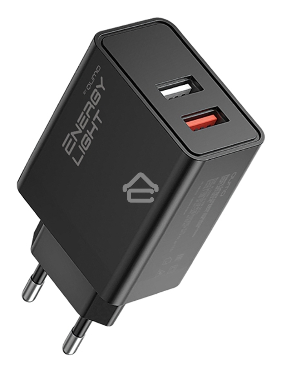 Сетевое зарядное устройство Qumo Energy light (Charger 0054) 18W, 2USB (USB 2.4A + QC3.0)