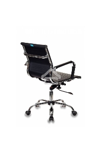 Кресло руководителя Бюрократ CH-883-LOW/BLACK черный, низкая спинка, искусственная кожа, крестовина хром