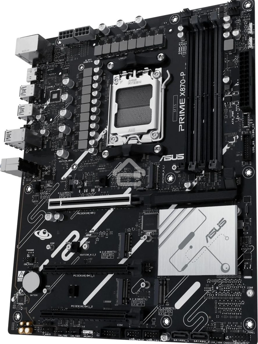 Материнская плата ASUS PRIME X870-P, AM5, AMD X870, 4xDDR5, 2xSATA, 4xM.2, 1xPCIe 5.0 x16, 2xPCIe 4.0 x1, 1xHDMI, 2xUSB-C, 1x 2.5Gb LAN, 4xUSB-A 3.2 Gen 1, 1xUSB-A 3.2 Gen 2, 4xUSB-A 2.0, 3x3.5 мм, 7.1, ATX