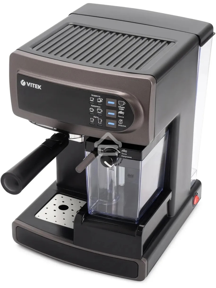 Кофеварка рожковая Vitek VT-1517 SR серый, исп. кофе - молотый, 1.65 л, 1238 Вт, 15 Бар