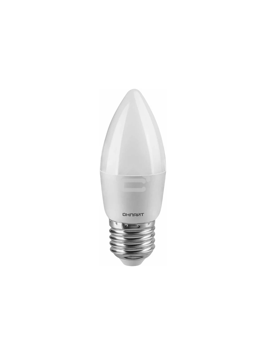 Лампа светодиодная ОНЛАЙТ 61129 OLL-C37-6-230-6.5K-E27-FR