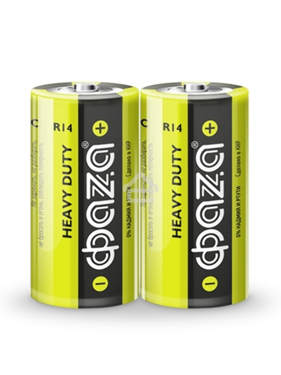 Элемент питания солевой R14 Heavy Duty Shrink-2 (уп.2шт) ФАZА 4895205002234, 1.5 В