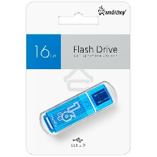 Флешка USB R/W Smartbuy Glossy series Blue (SB16 GbGS-B), 16 Gb, USB 2.0, R/W 25/15, синий