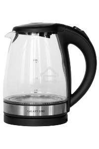Чайник электрический Galaxy Line GL 0560, черный, стекло, 2200 Вт, 1,7 л, LED-подсветка