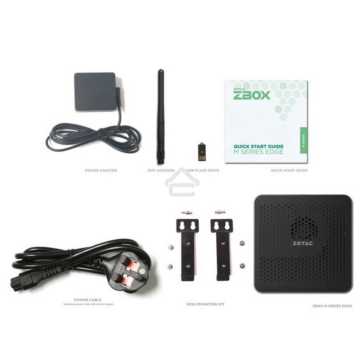 Мини ПК ZOTAC ZBOX MI668, Barebone, Intel i7-1360P, 2x DDR5-5200/4800 SODIMM, M.2 SSD SLOT, 2x GLAN, WIFI, BT, USBDRV, DP/HDMI, EU+UK PLUG 