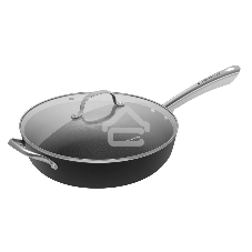 Глубокая сковорода Maunfeld HOWARD MDP30LCL15 из облегченного чугуна со стеклянной крышкой, 30 см