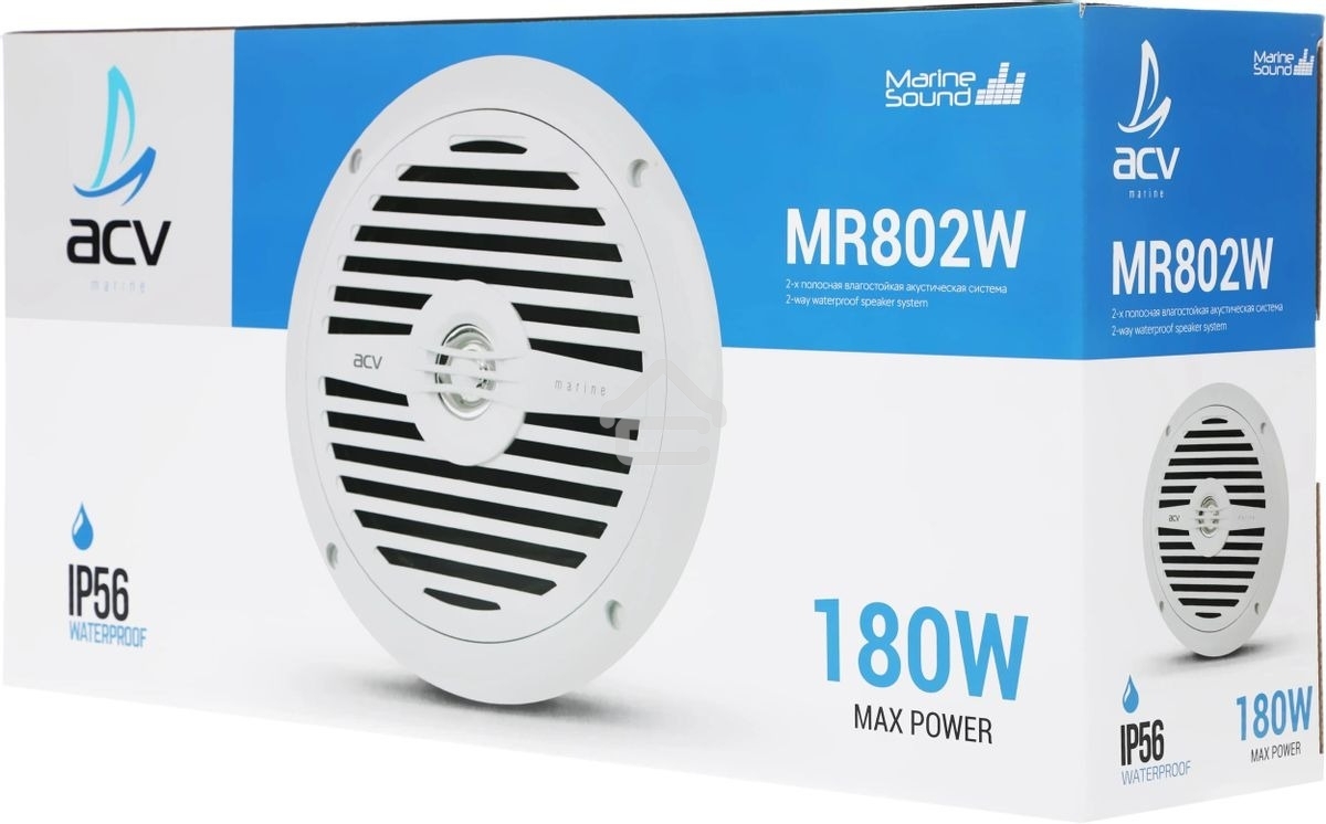Колонки автомобильные ACV Marine MR802 80Вт 90дБ 20 см (8 дюйм) (ком.: 2 кол.) коаксиальные двухполосные