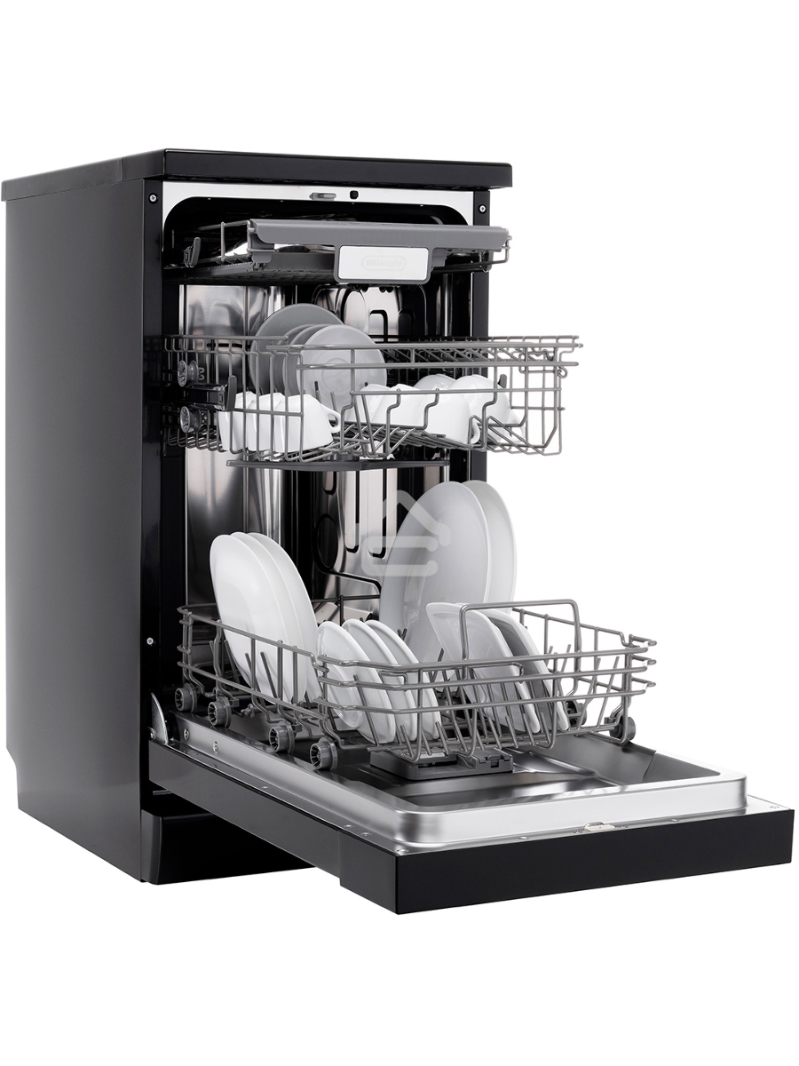 Посудомоечная машина DeLonghi DDWS09S Erea, черная, 44.8 см, 10 компл., 49 дБ, класс A++